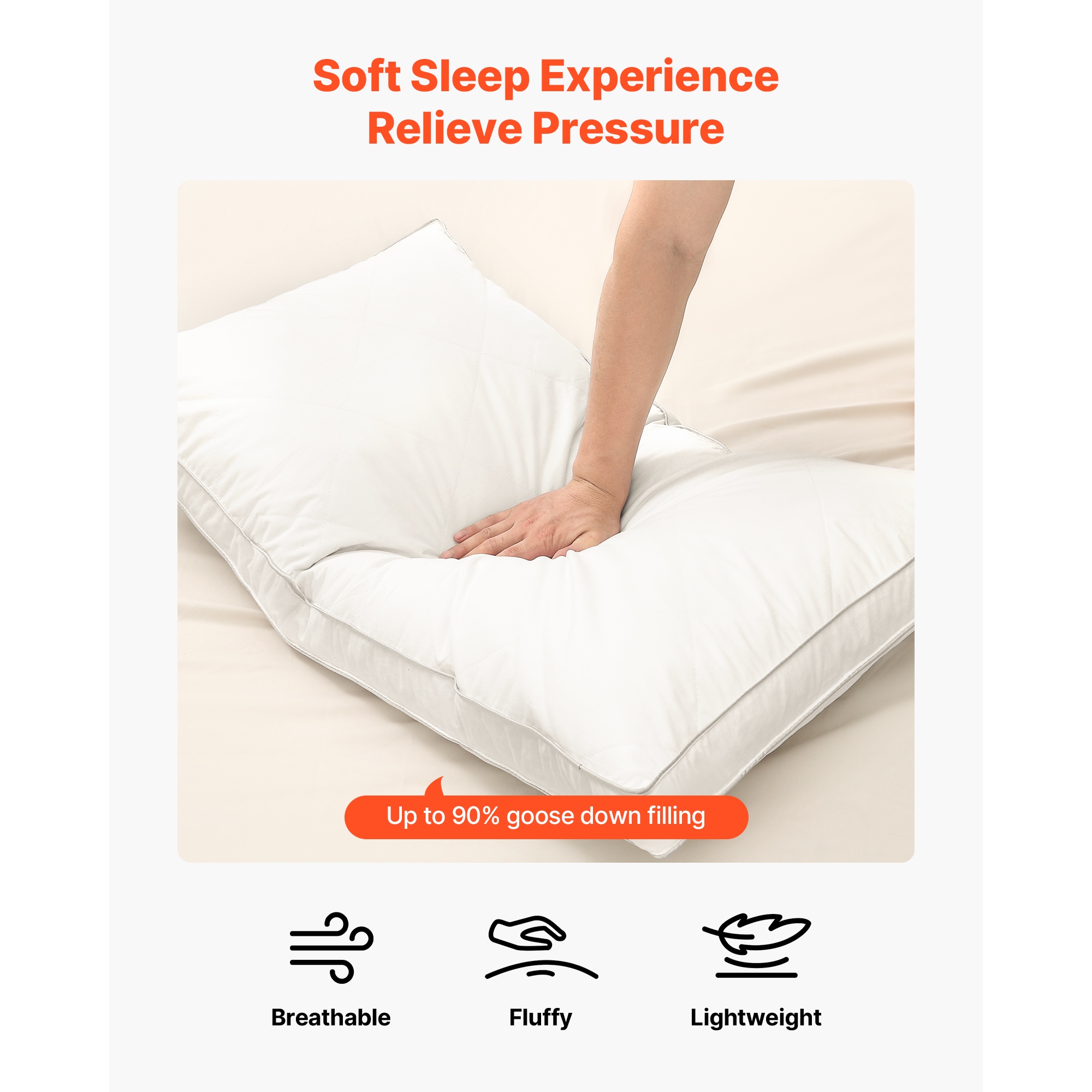 Luxury Hotel Bed Pillows Set Of 2 Supportive Down Alternative White_voghion.com